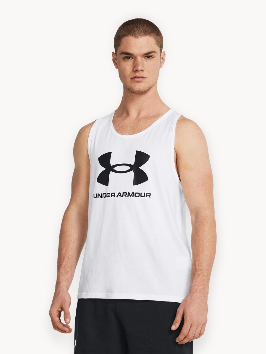Майка спортивная Under Armour Sportstyle Logo, 1 шт., размер M, белый