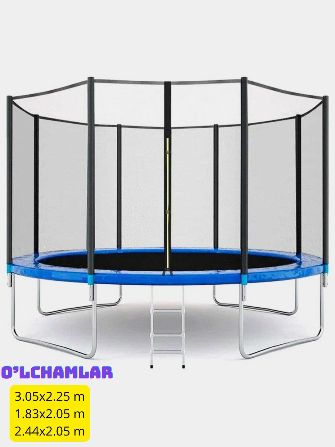 Батут, уличный, с сеткой, диаметр 244см, нагрузка до 150кг, чёрный 8FT — фото 1