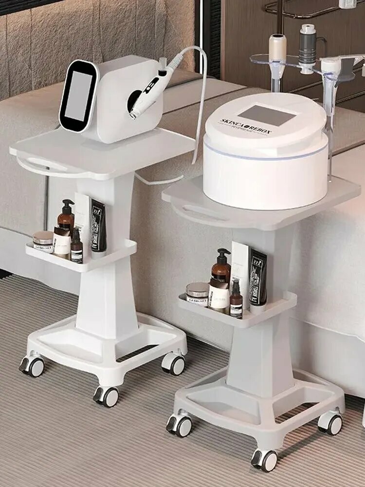 Тележка косметологическая на колесиках белая 38 см x 40 см x 70 см