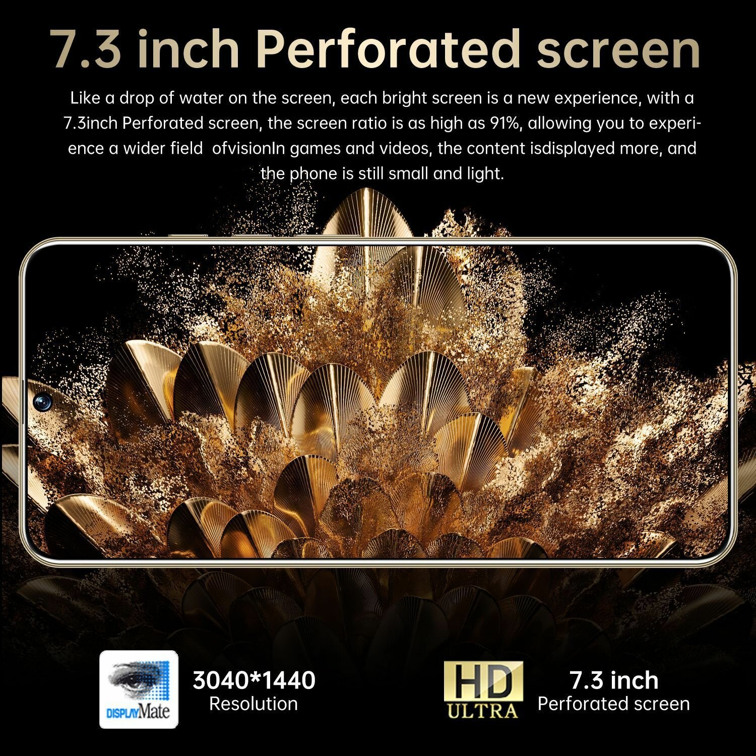 2025 новый смартфон с перфорированным экраном 40Pro 5G all-in-one 16G + 1TB на базе Android — фото 1