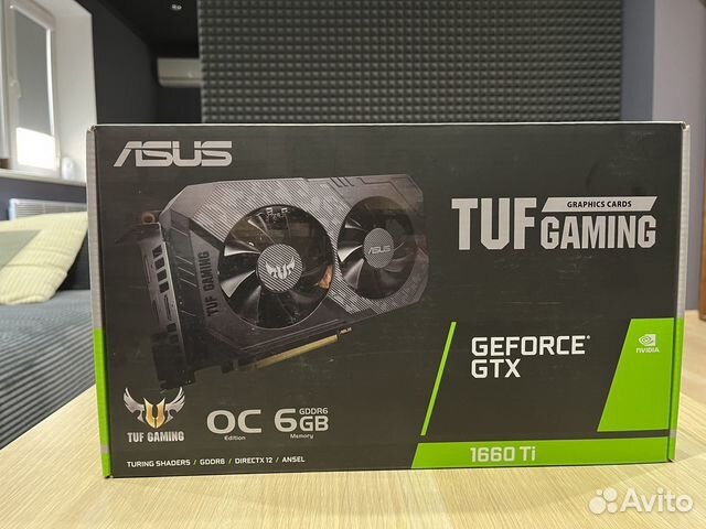 Б/У Видеокарта ASUS TUF Gaming GeForce GTX 1660 Ti EVO TOP Edition 6Gb, TUF-GTX1660TI-O6G-EVO-GAMING, Retail