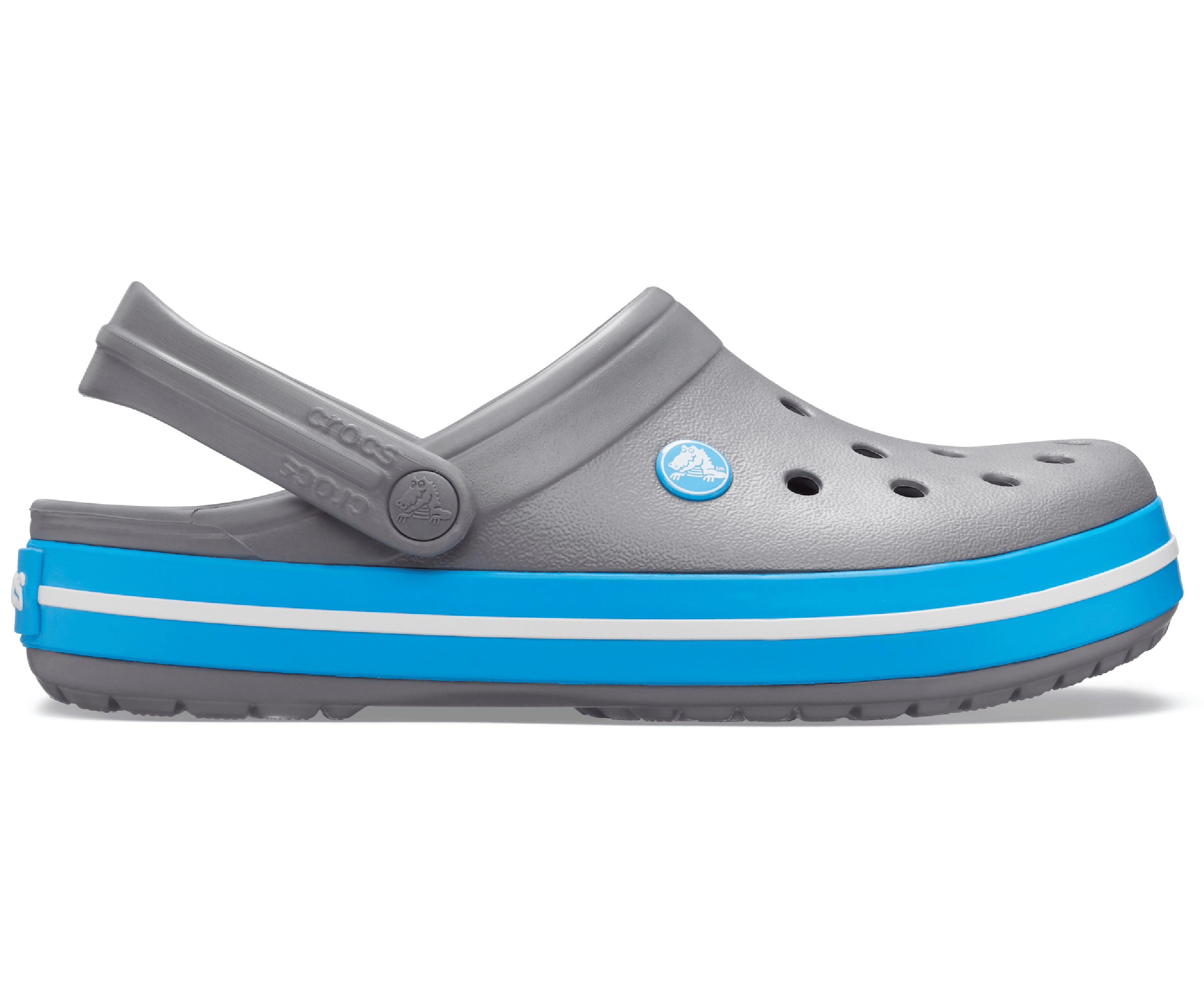 Сабо Crocs Crocband Clog, размер M6/W8 US, серый/голубой — фото 1