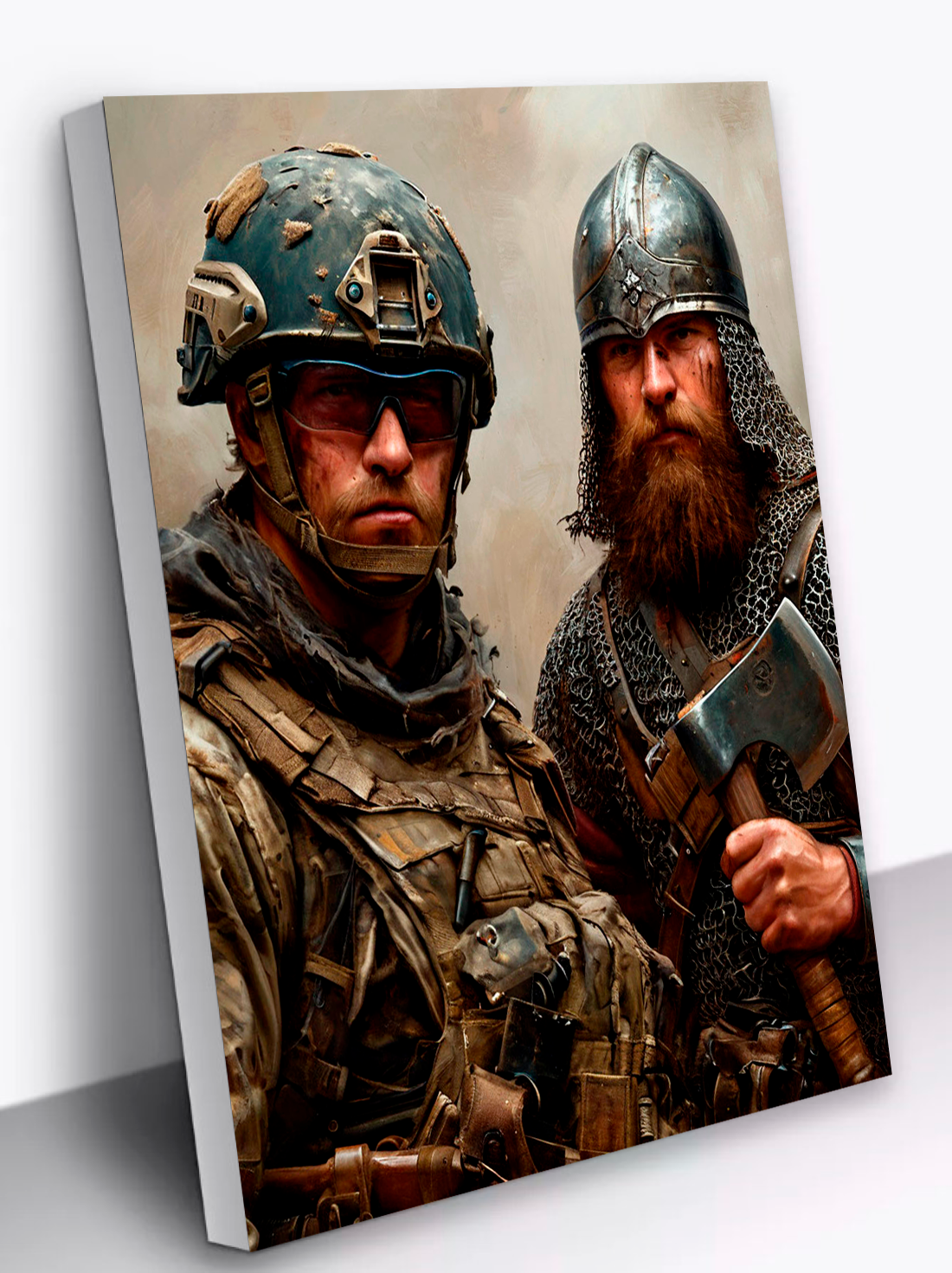 Картина на стену для интерьера "Воины времен" 40х50 см, холст на подрамнике, InterHobby