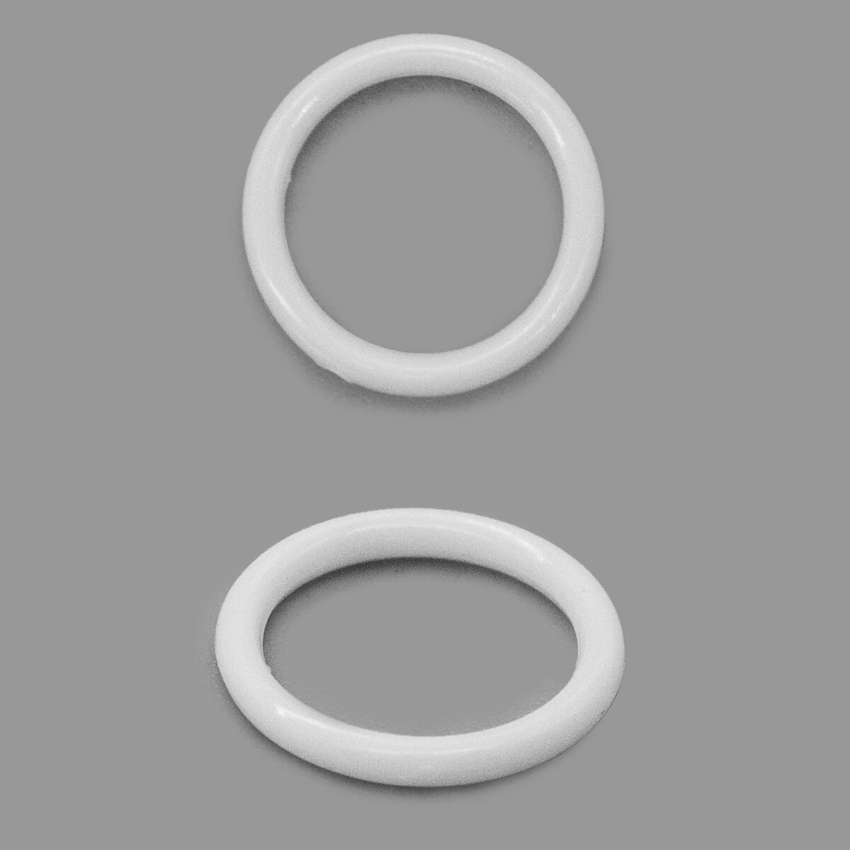 Кольца для бретелей 10 мм, 100 шт, белые, для шитья, Айрис (пластик) — фото 1