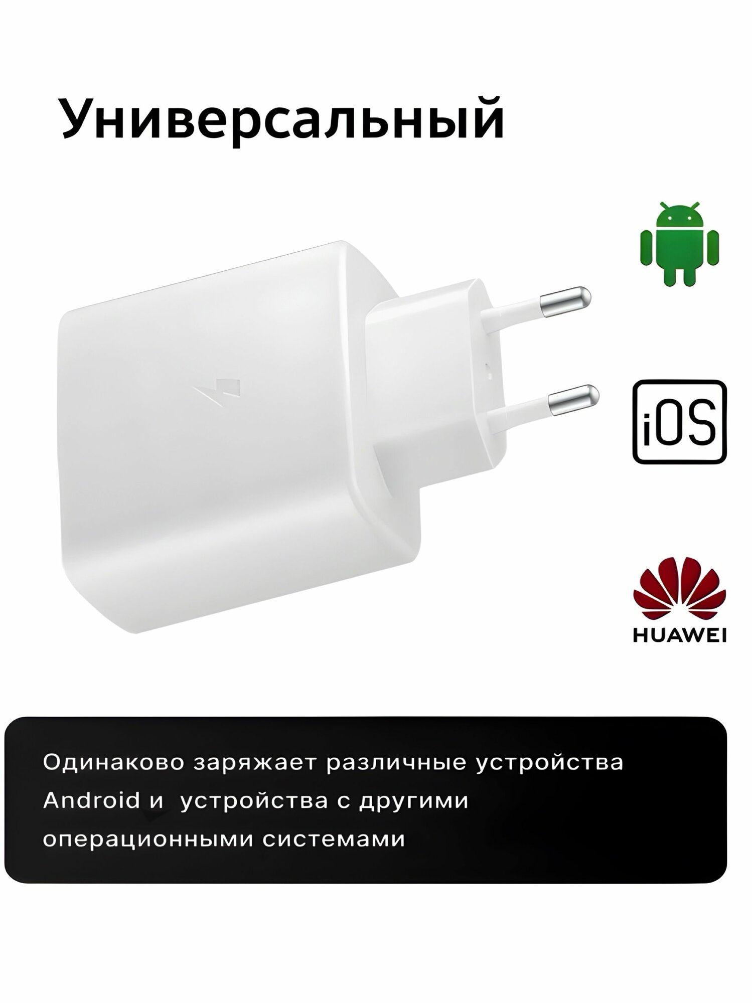 Зарядное устройство для Телефона 45W PD Adapter USB-C Cable Белый с быстрой зарядкой — фото 1