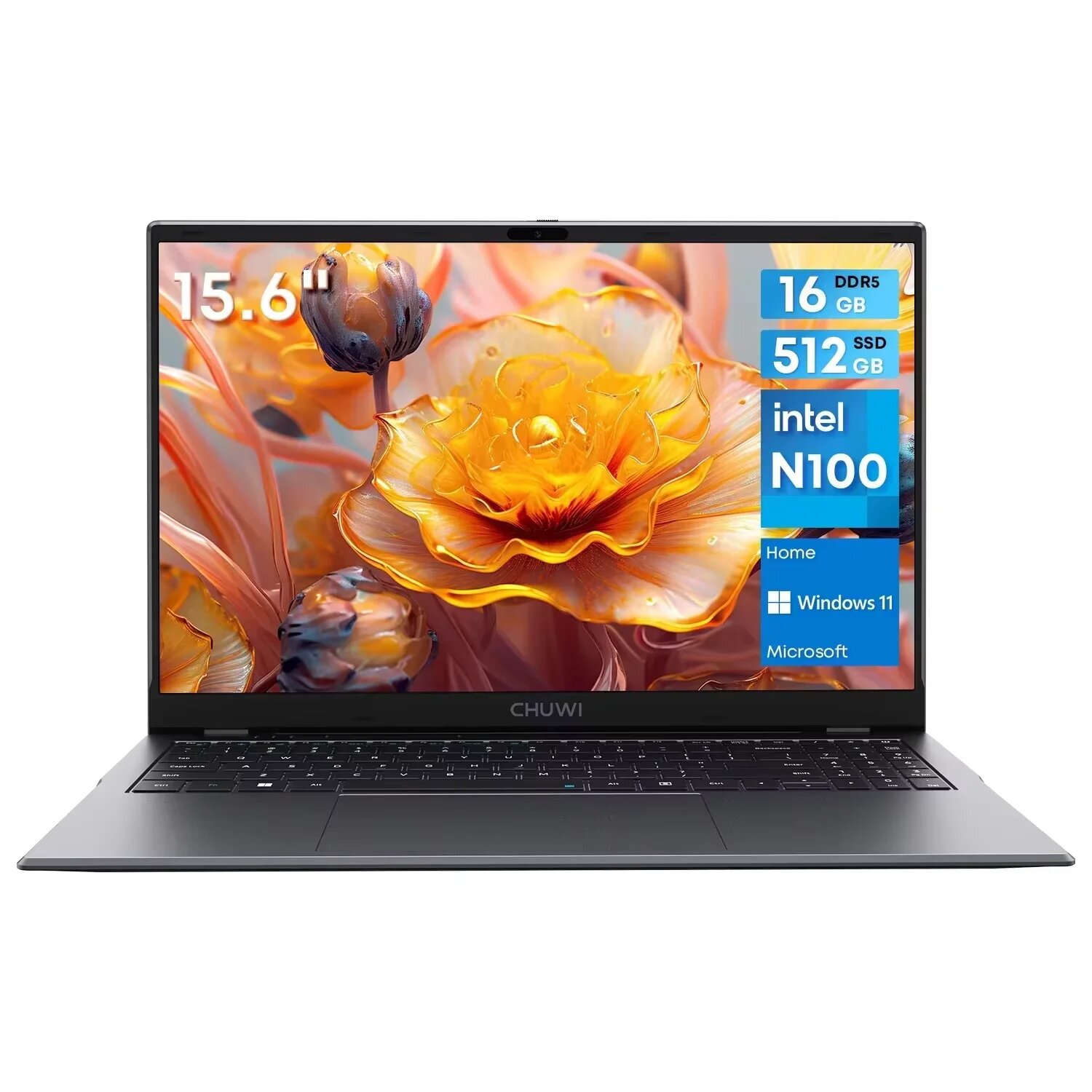 Ноутбук Chuwi GemiBook Plus, 15.6", 16/512ГБ, N100, Intel UHD, Windows