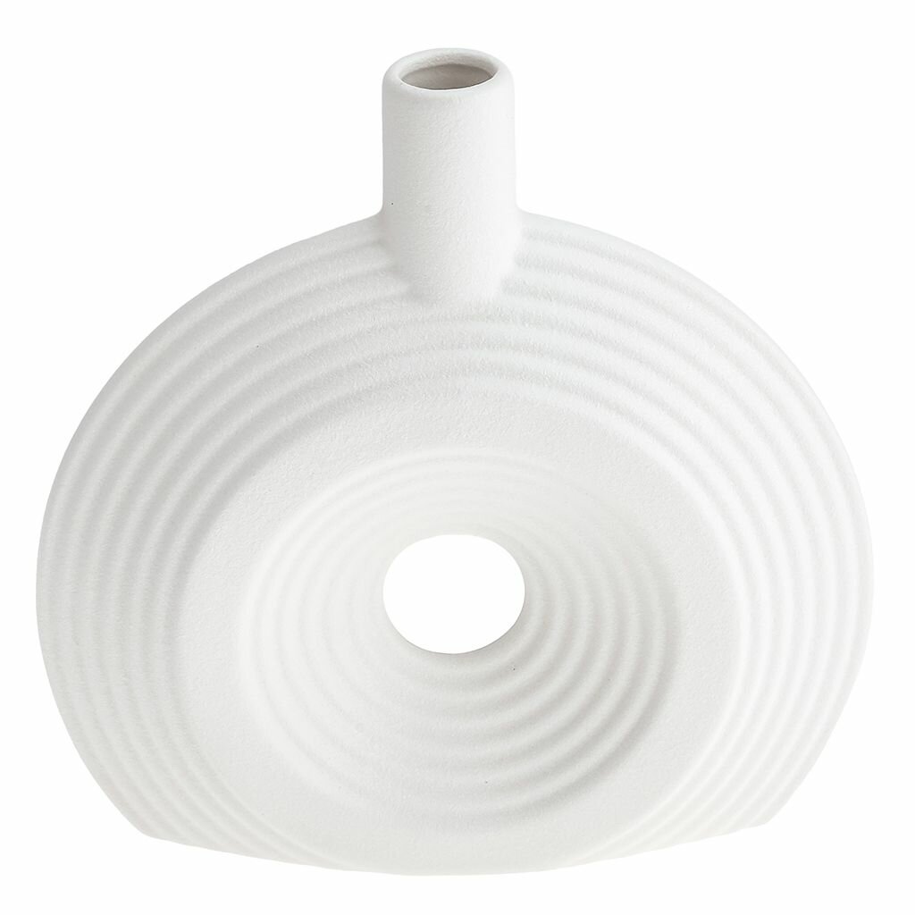 Ваза настольная керамическая "Аравия-круг" 900мл, белый, фактурный глянец