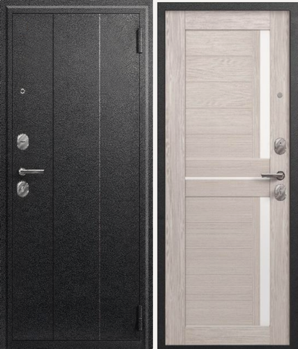 Изображение товара Дверь входная металлическая А-01 Черный сатин/Капучино 3Д 860 правая