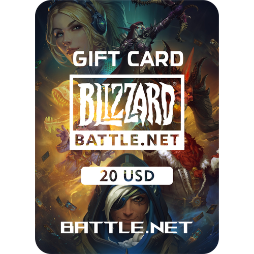 Подарочная карта Blizzard Battlenet Америка 20 USD Пополнение счета цифровой код Gift Card 2689₽