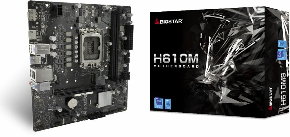 Материнская плата Biostar H610MS , LGA 1700, Intel H610, mATX, Ret — фото 1