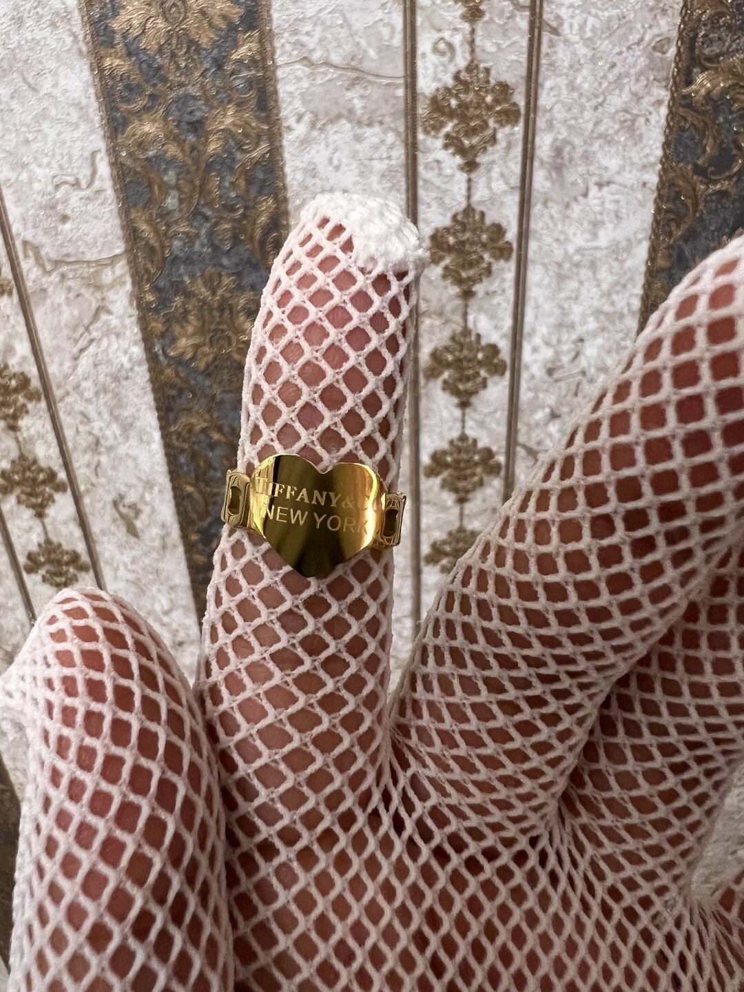 Кольцо помолвочное, бронзит, размер 17, ширина 7 мм, золотой — фото 1
