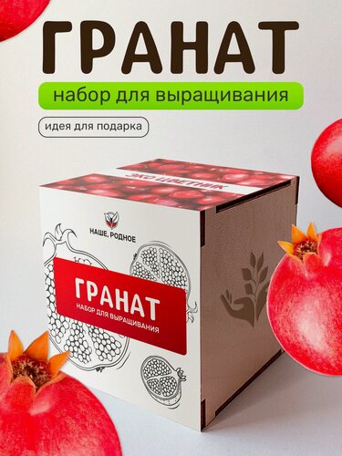 Изображение товара Набор для выращивания растений Сад на окне "Гранат", в деревянном горшочке