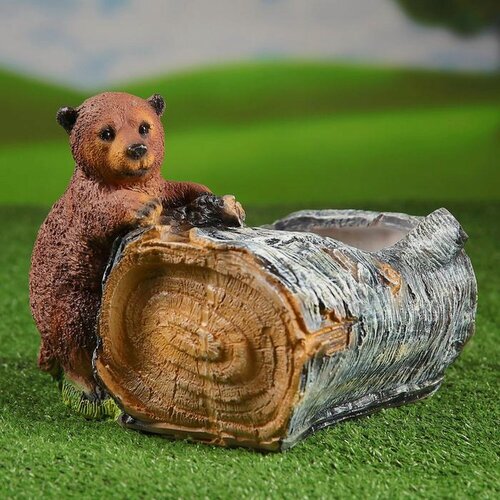 Изображение товара Фигурное кашпо Хорошие сувениры "Береза с мишкой", 22 х 14 см