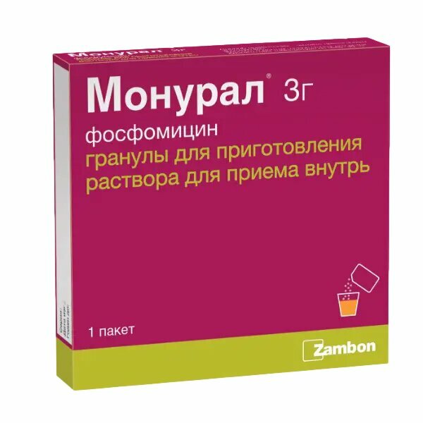 Монурал гранулы д/приг раствора для приема внутрь 3 г 1 шт
