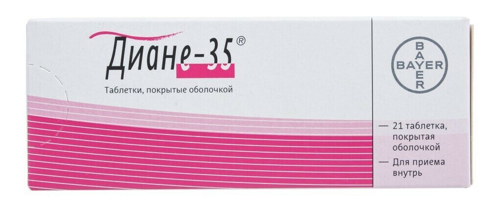 Диане35 таблетки в пленочной оболочке 2 мг0035 мг 21 шт