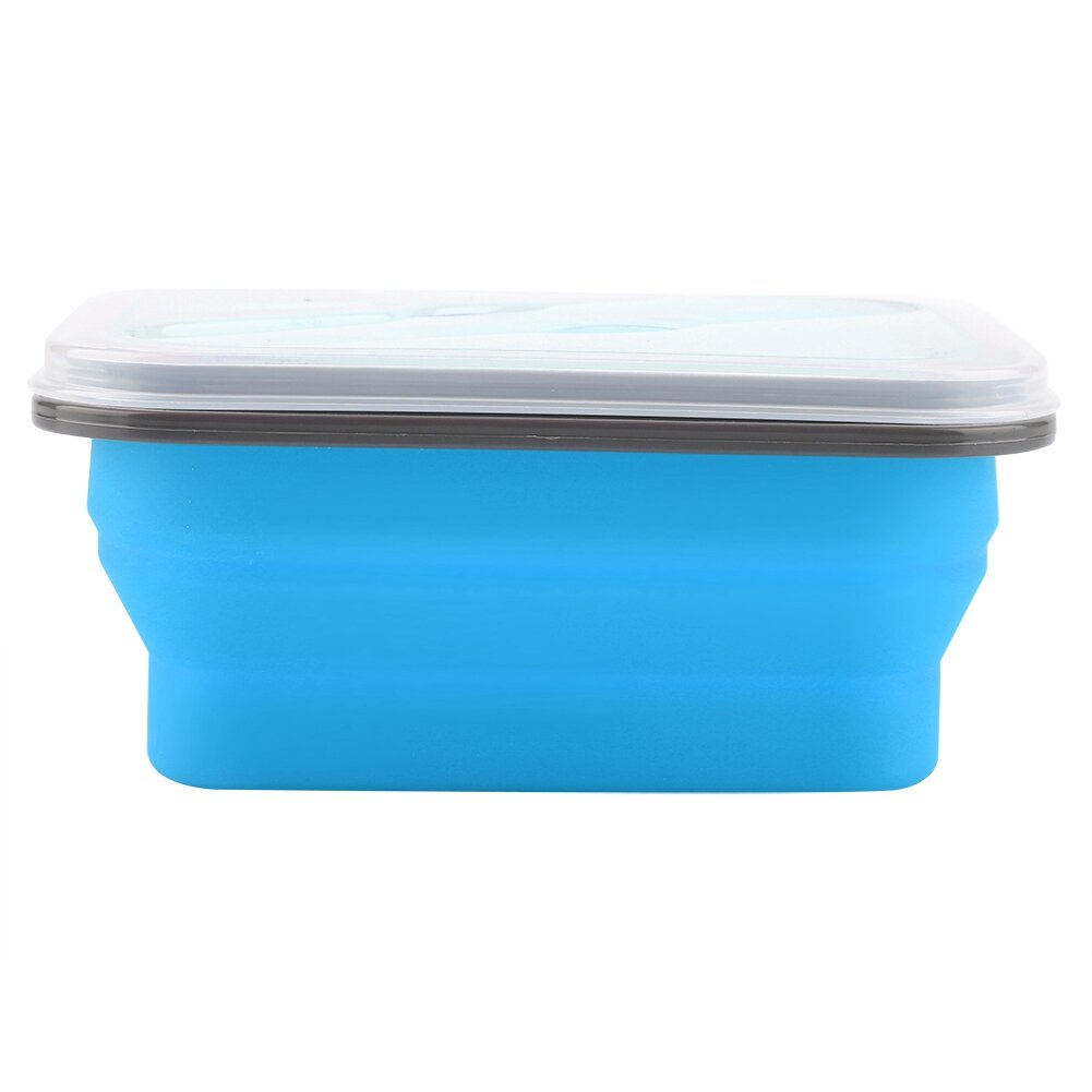 600ml Silicone Collapsible Portable Lunch Box Bowl Folding Food Storage Container Blue
