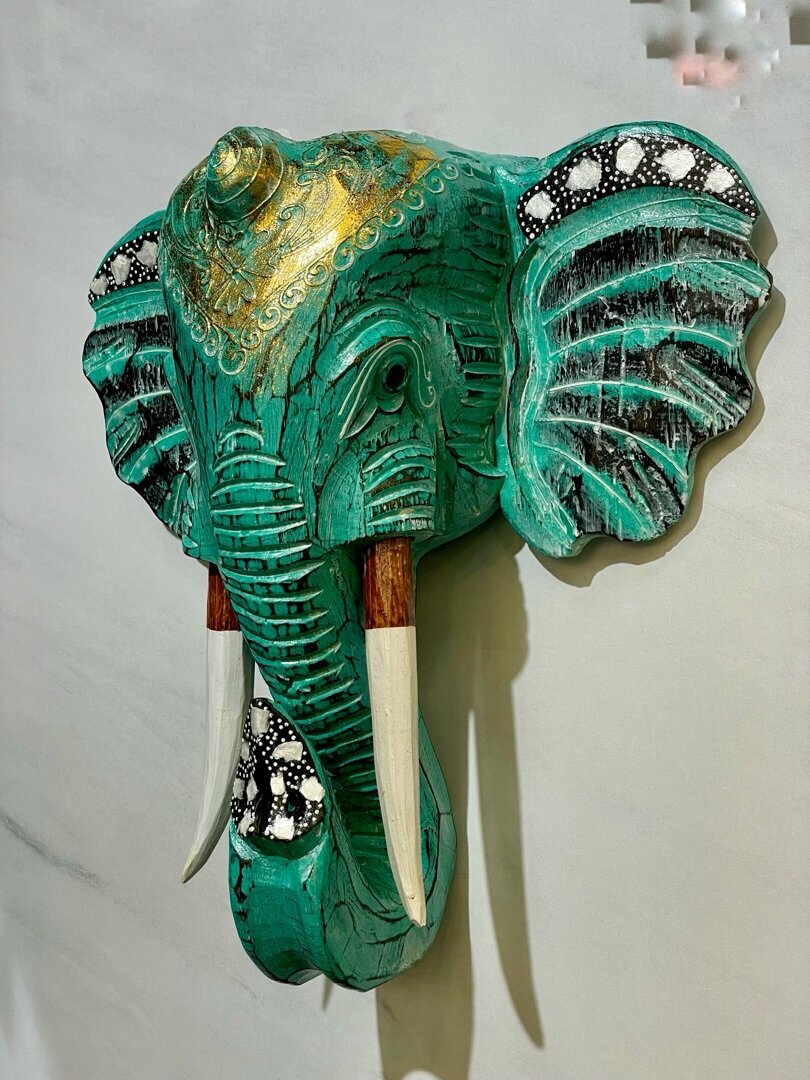 Декор настенный Слон Этник Casaentera CE12-7720706 бирюзовый 400х120х400h