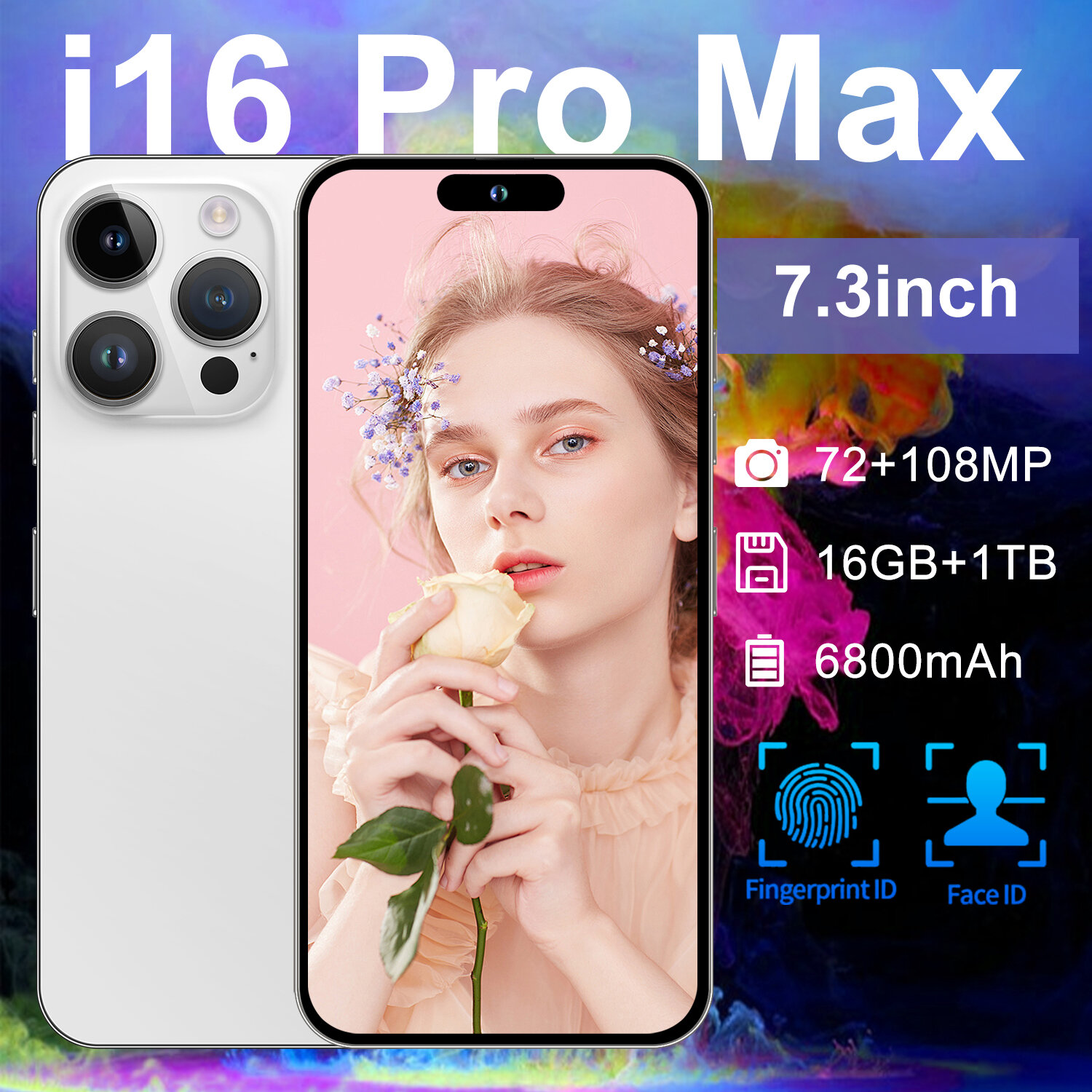Смартфон i16Pro Max, 12ГБ + 512ГБ, процессор Qualcomm