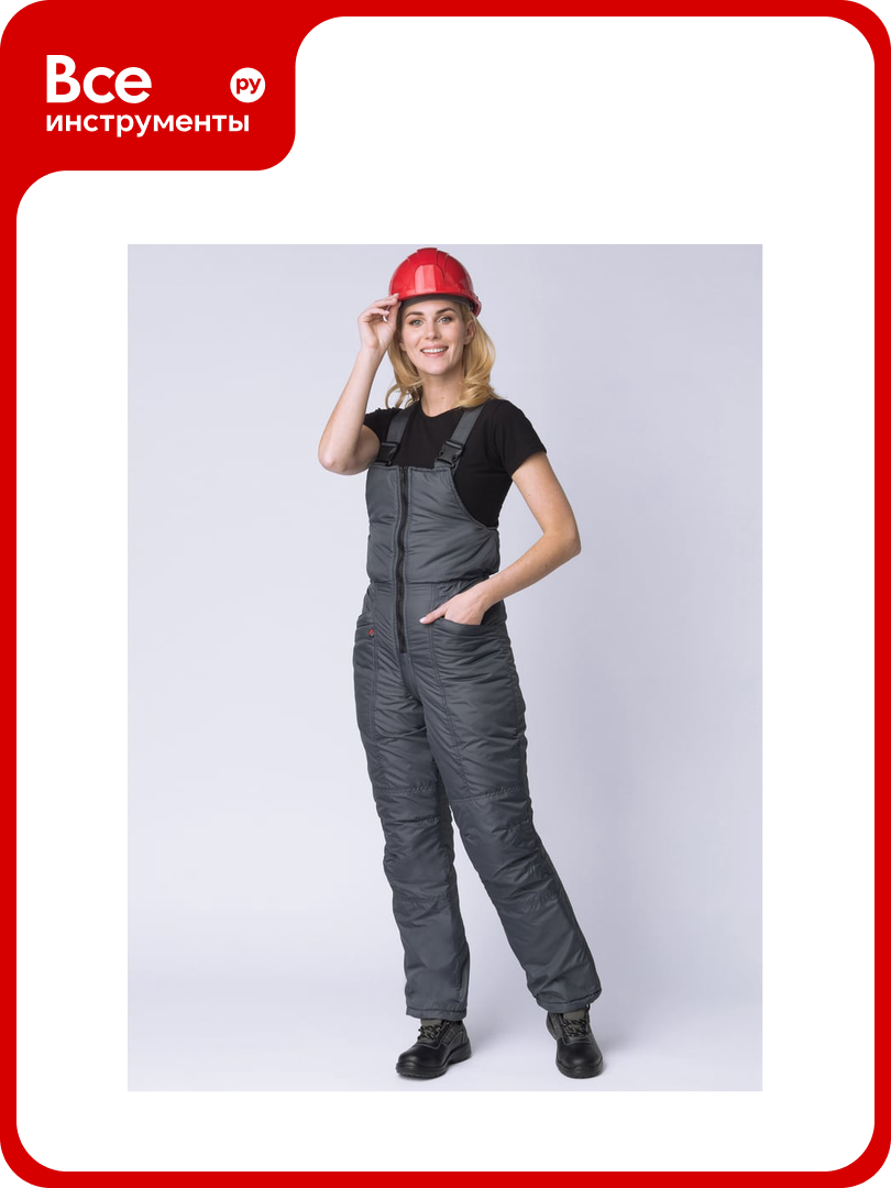 Зимний женский полукомбинезон факел Снежана темно-серый 60-62 170-176 87472339.010