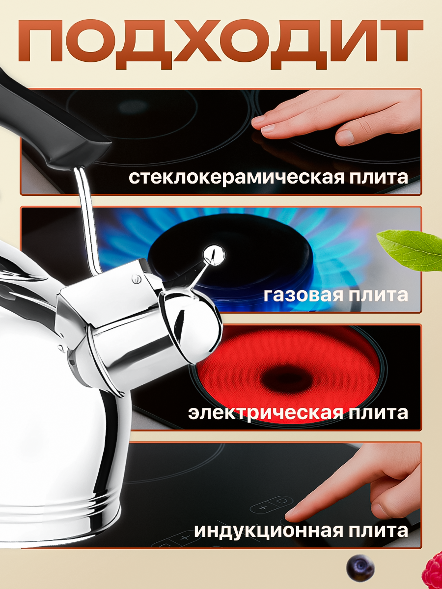 Чайник со свистком PERFECTO LINEA Classic Breakfast 4 л (52-335003) — фото 1