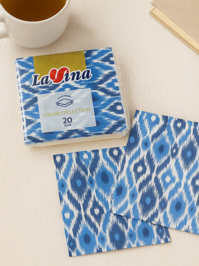 LAVINA Салфетки Lavina с узором 1 блок 12 упаковок . В 1 упаковке - 20 штук