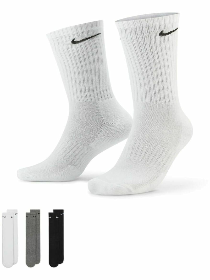 Носки NIKE EVERY DAY CUSHION CREW 3 PAIR SOCKS, комплект