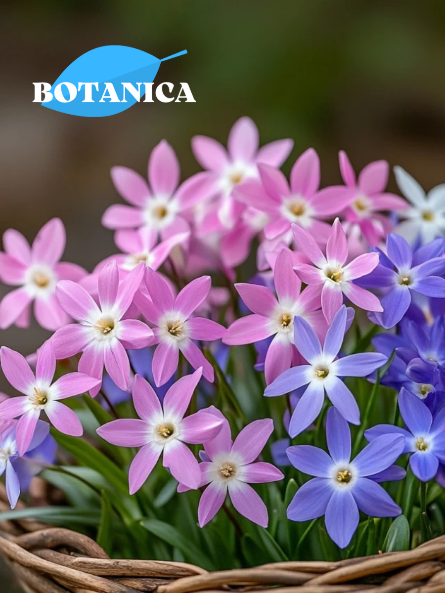 Луковицы цветов botanica garden TWIN Хионодокса Форбеси Розеа 5шт/Хионодокса Виолет Бьюти 5шт (10 луковиц)