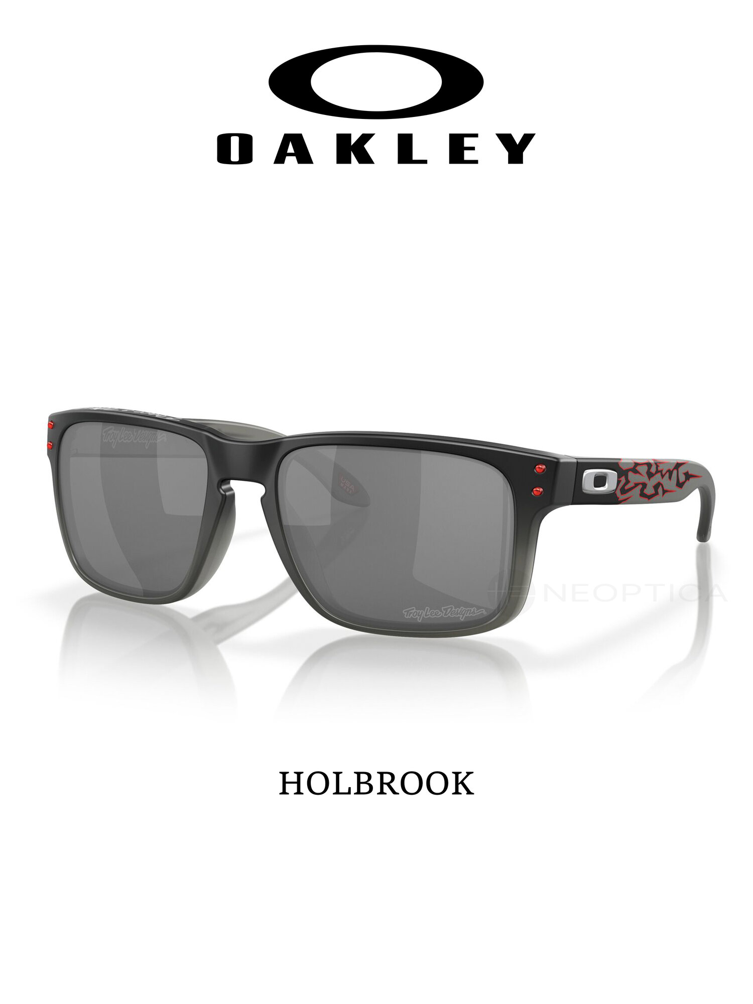 Солнцезащитные очки Oakley, черный/красный