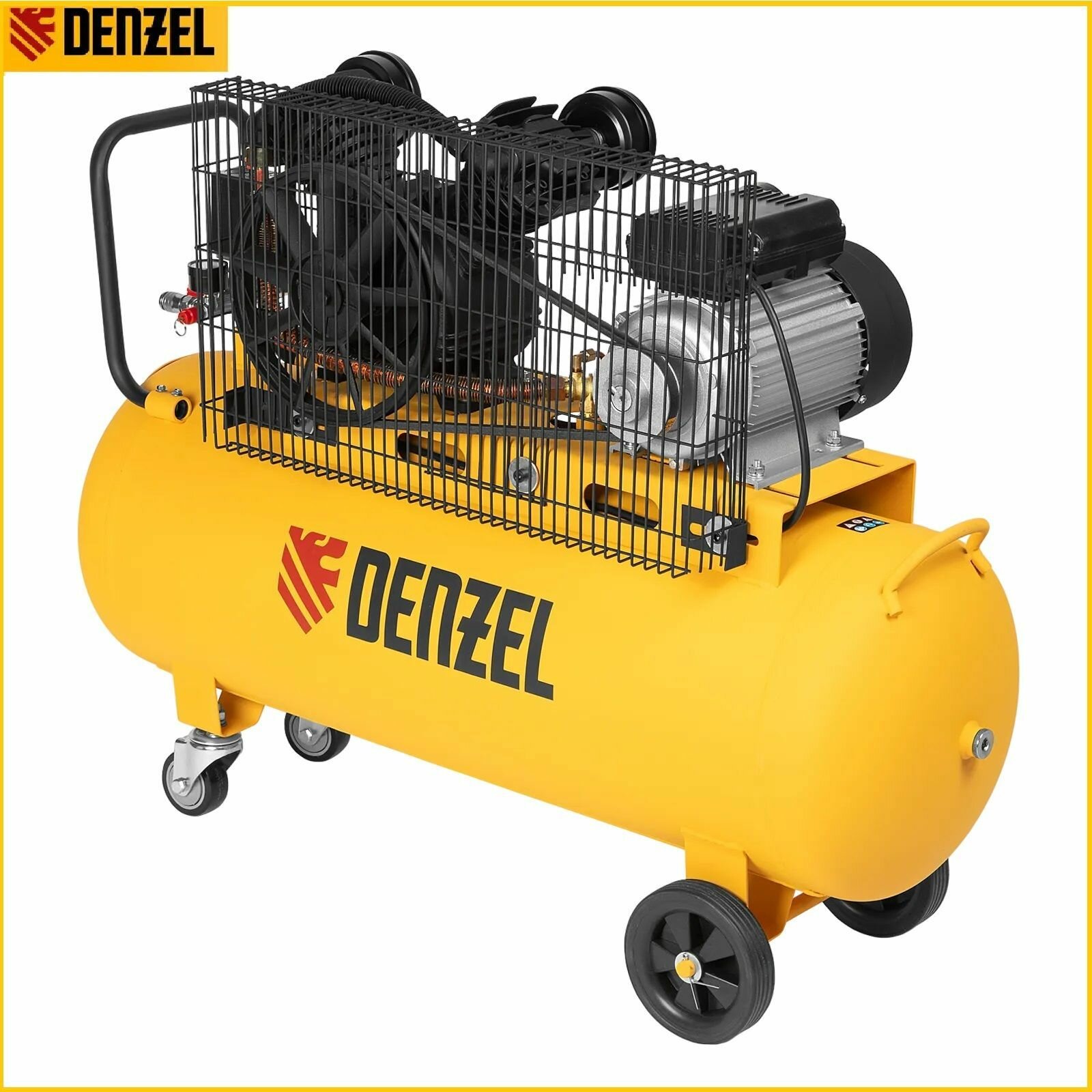 Компрессор воздушный DENZEL BCV 2200/100 2,2 кВт, 100 л, 370 л/мин, ременной привод 58110