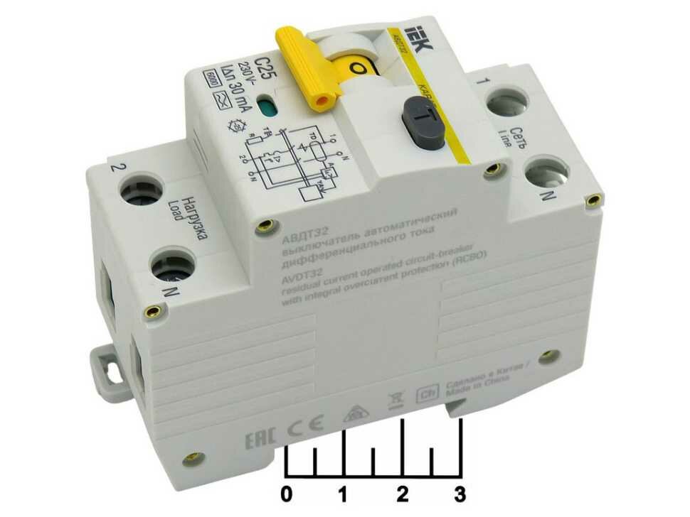 Дифавтомат 25A/30мA 1П+N АВДТ-32 ИЭК