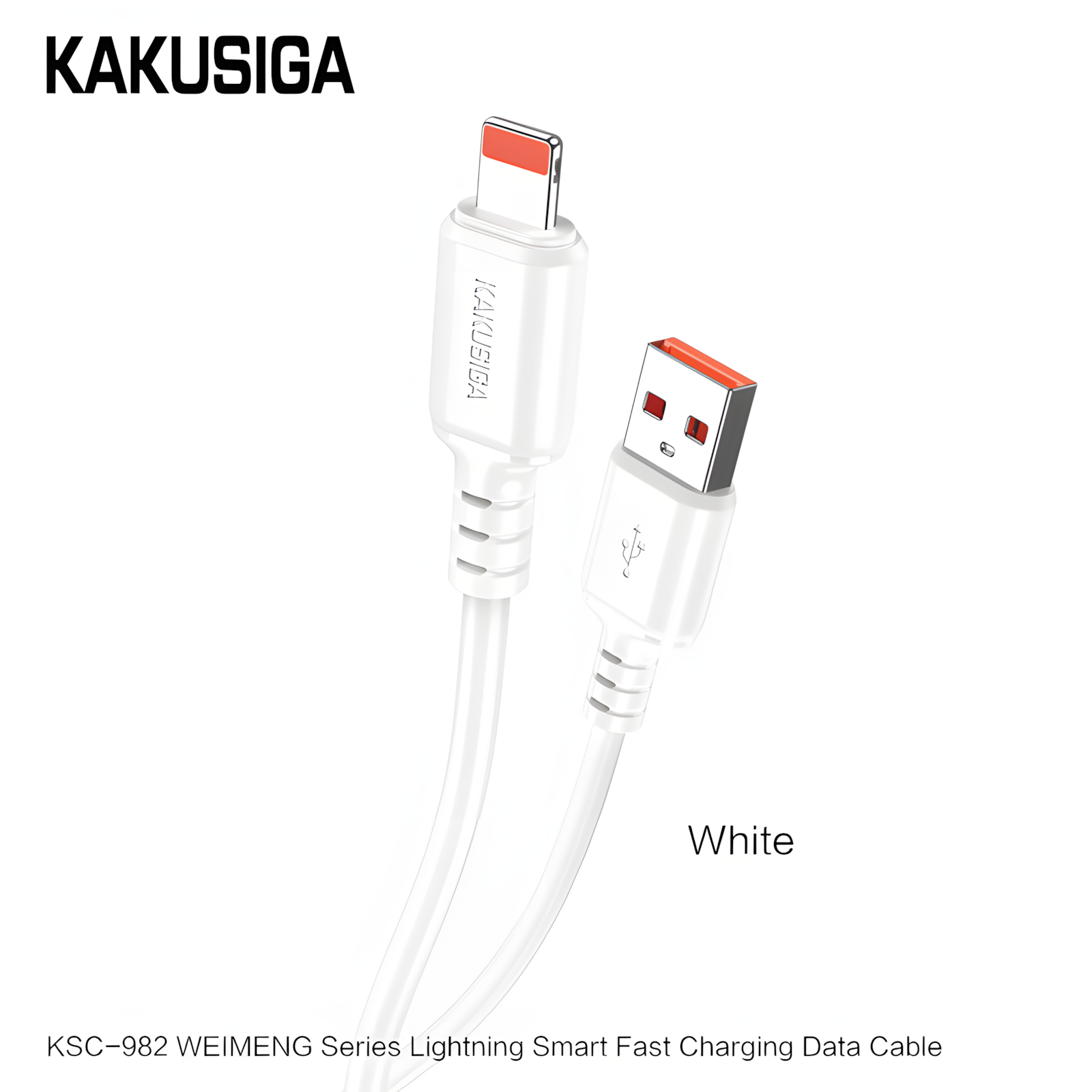 Кабель USB KAKUSIGA KSC-982 Lightning для iPhone/iPad, зарядка/синхронизация данных, белый