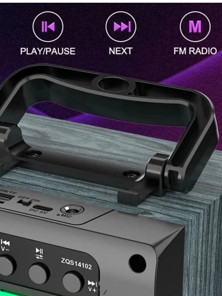 Беспроводная колонка HiFi с микрофоном караоке и подсветкой Sing-E ZQS14102 — фото 1