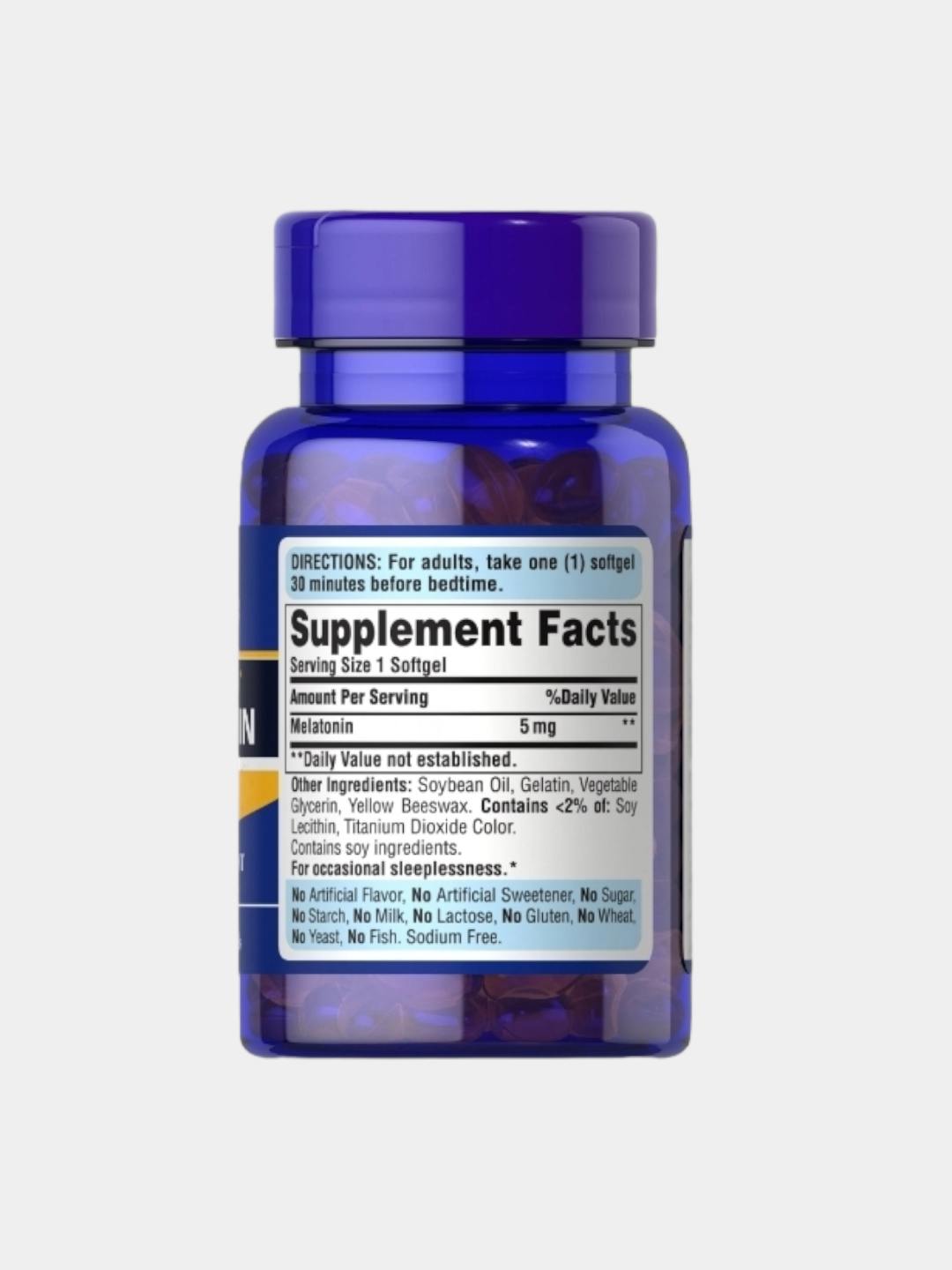 Мелатонин, Puritan's Pride, 5 мг, 120 таблеток, халяль, Америка, США — фото 1