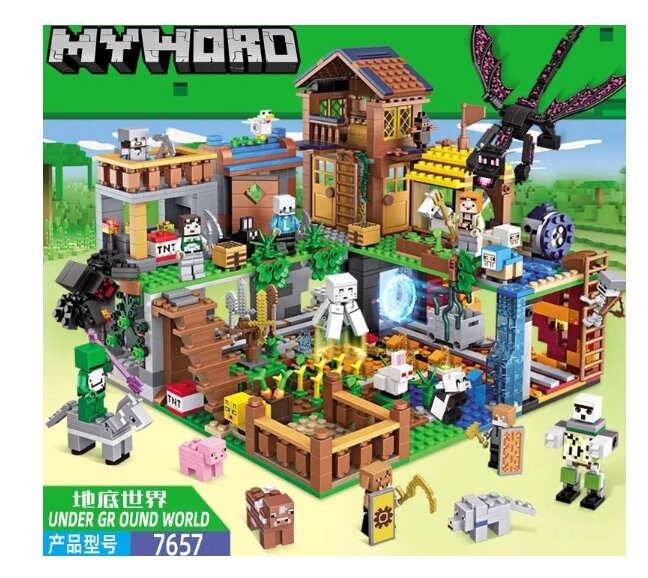 Конструктор Minecraft MY World #7657 Подземный мир 1460 детали в пластиковый пакет