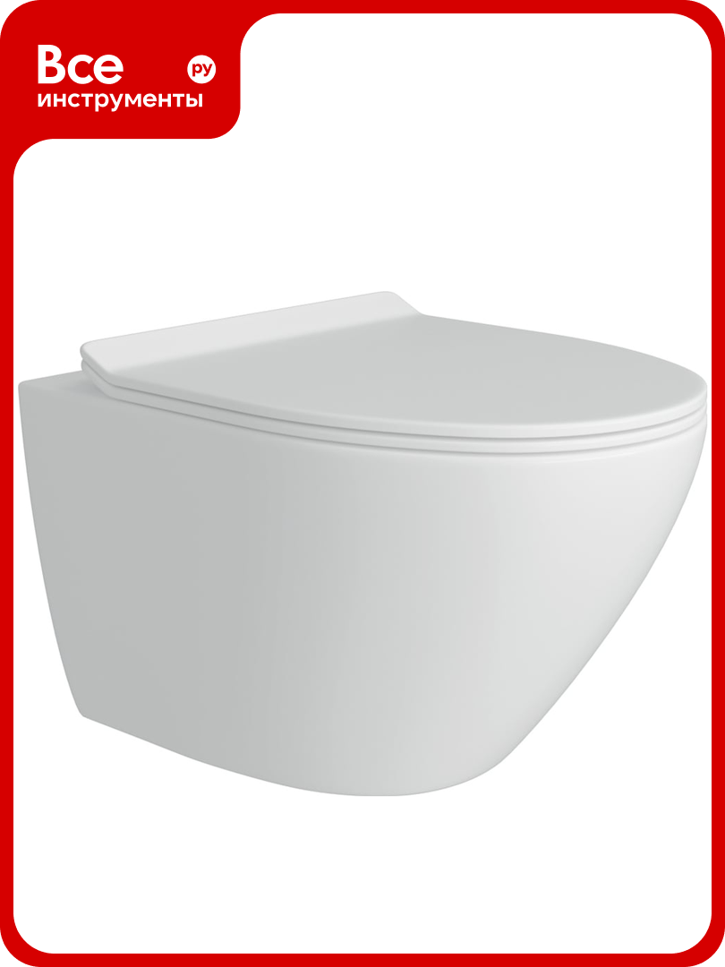 Унитаз подвесной Teymi Lina Pro Vortex безободковый сиденье микролифт T40112 ЦБ-00270245