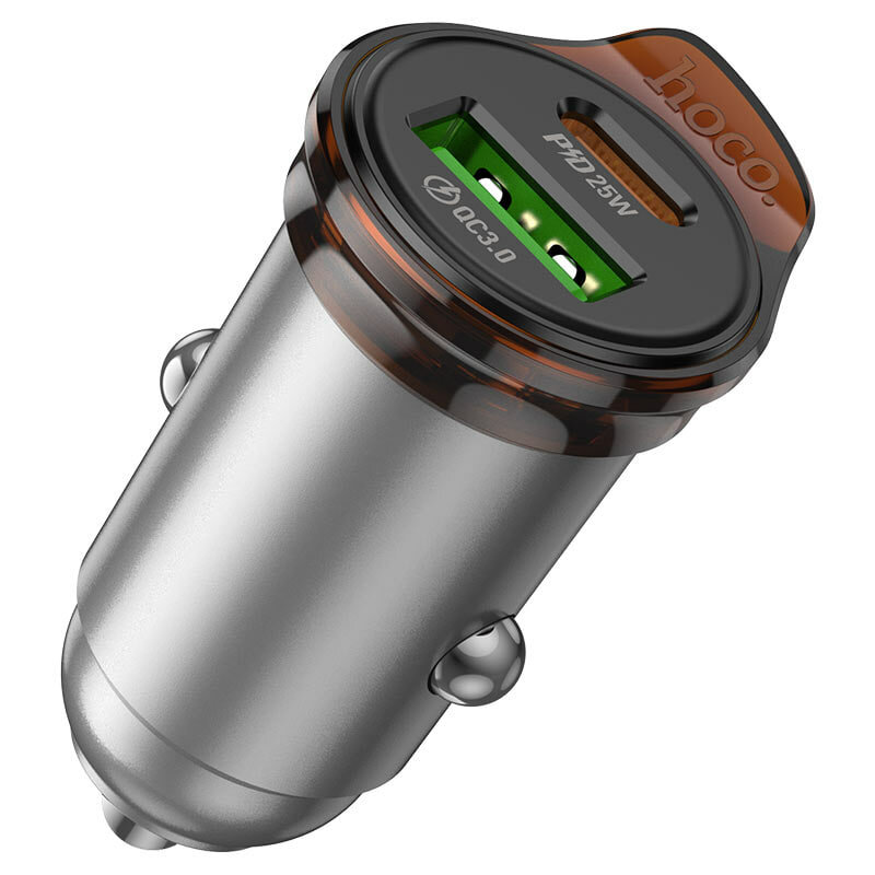 Автомобильное зарядное устройство "NZ16A", 43 Вт, Type-C, USB-A — фото 1