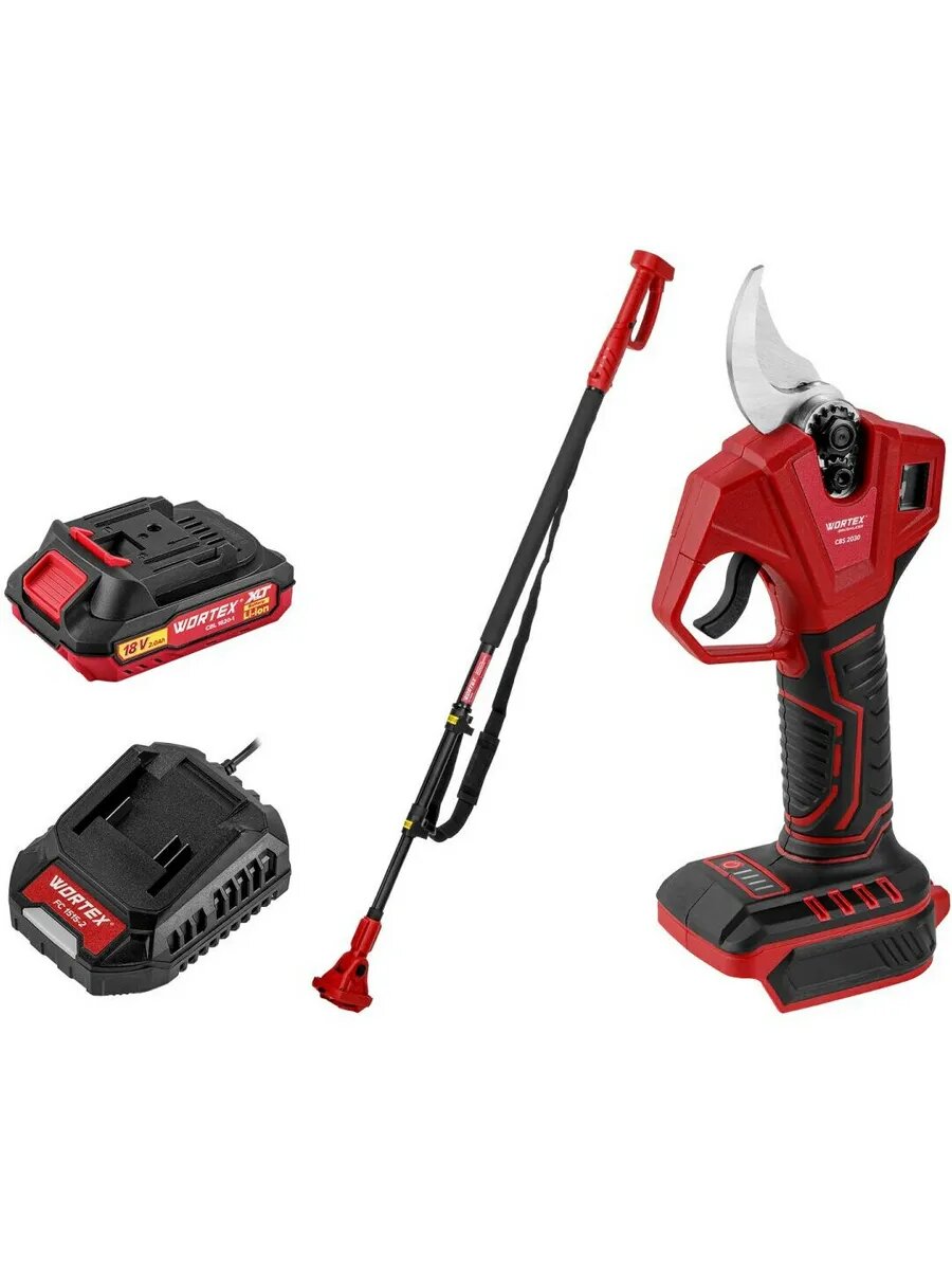 Секатор аккумуляторный WORTEX CBS 2030 ALL1 SET, с АКБ и З/У, с телескопической штангой (1329775)