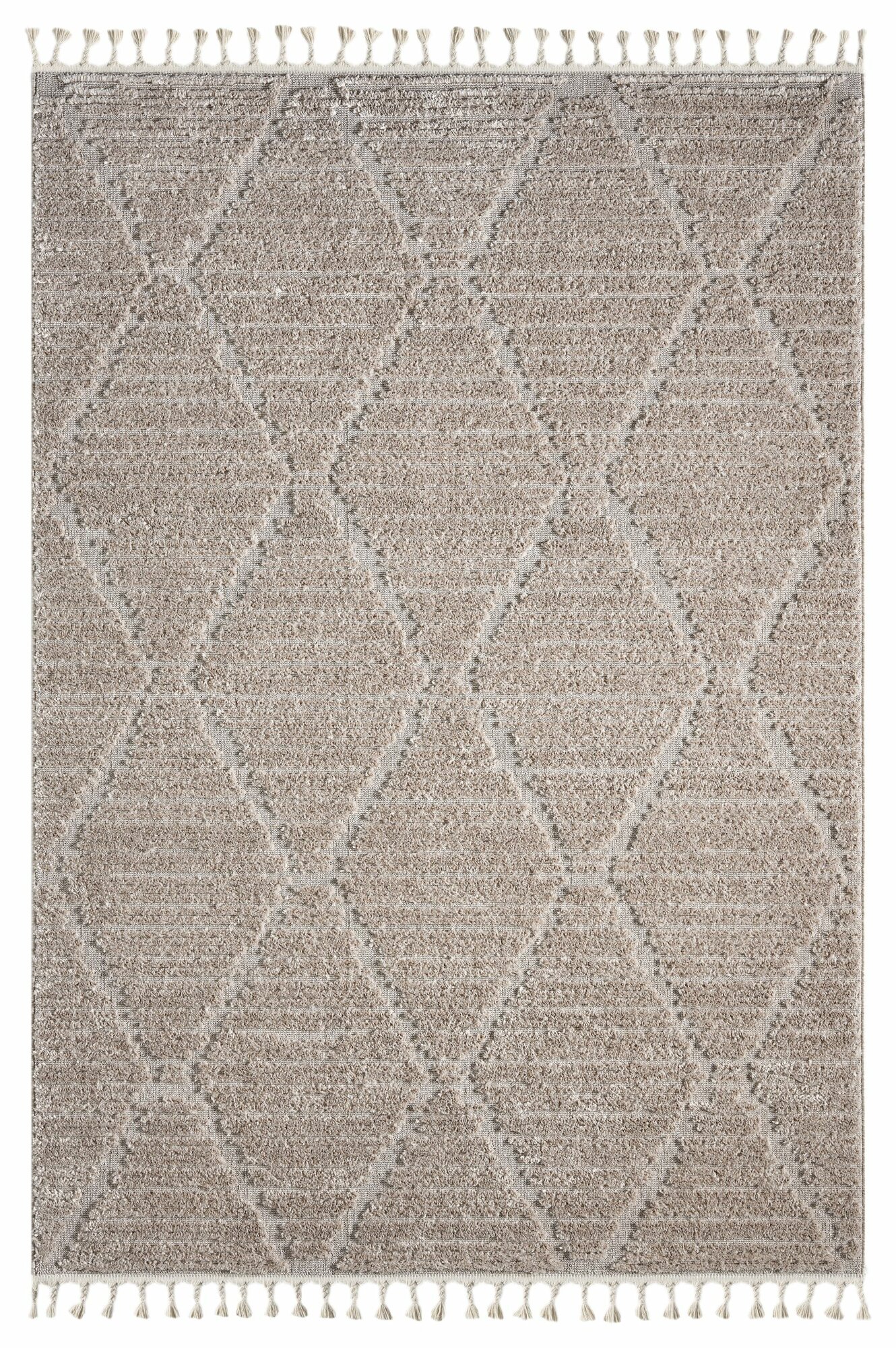 Ковер тканый в скандинавском стиле с двухуровневым ворсом 