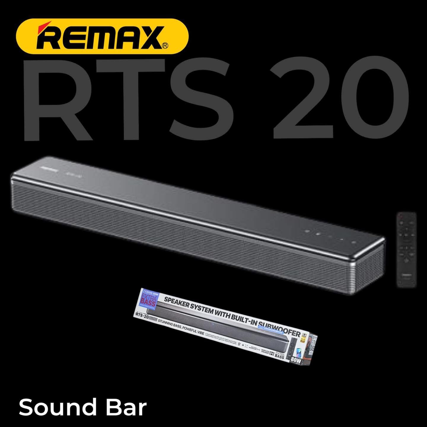 Remax RTS-20 — домашний саундбар 80 Вт с мощным басом и Bluetooth 5.4