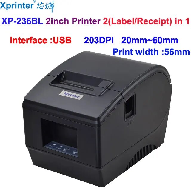 Xprinter 3-дюймовый термопринтер для этикеток вилка ЕС 236BL USB