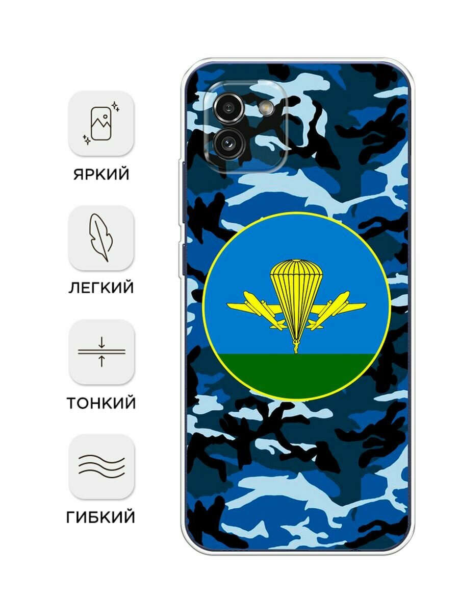 Чехол на Samsung Galaxy A03 / Самсунг Галакси А03 с принтом "ВДВ камуфляж" — фото 1