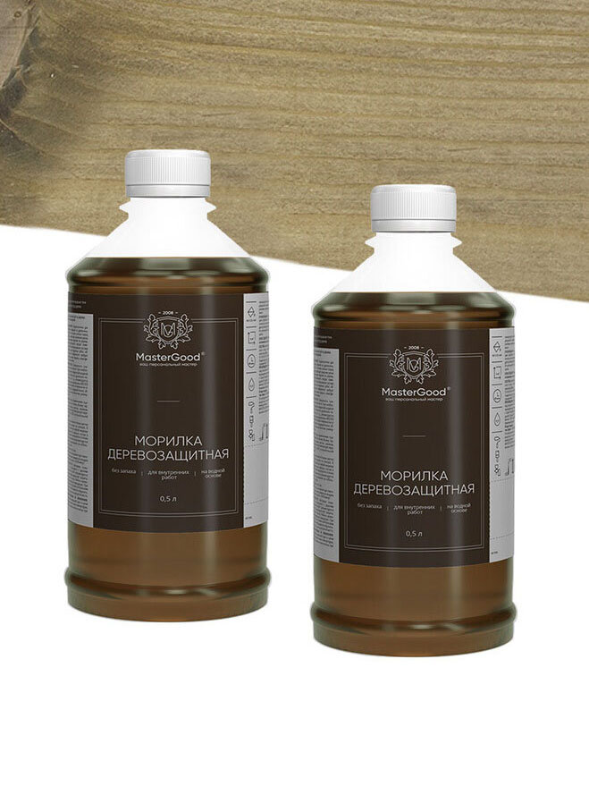 Морилка водная антисептическая эбеновое дерево 05 л (2 шт.)