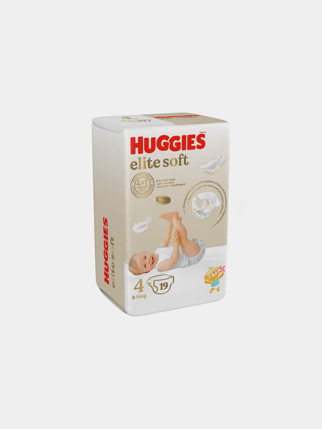 Подгузники Huggies Elite Soft 8-14кг, 4 размер, 19шт — фото 1
