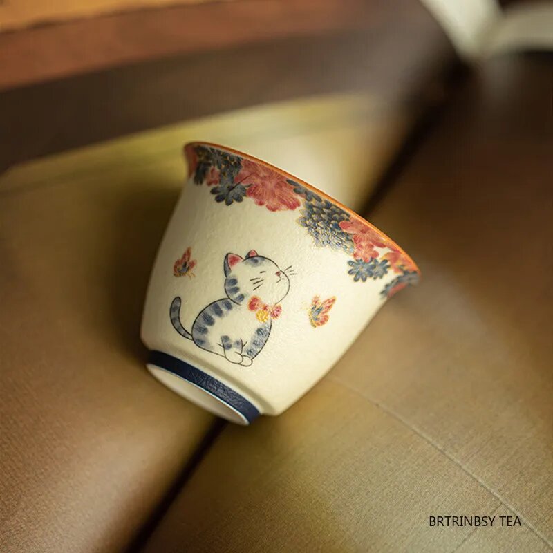 BRTRINBSY TEA керамическая чашка с котом 40 мл