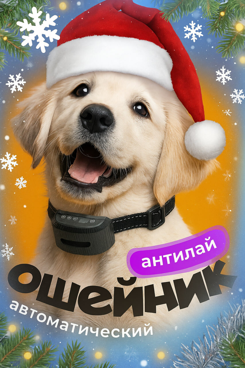 Ошейник антилай для собак автоматический дрессировочный  электронный