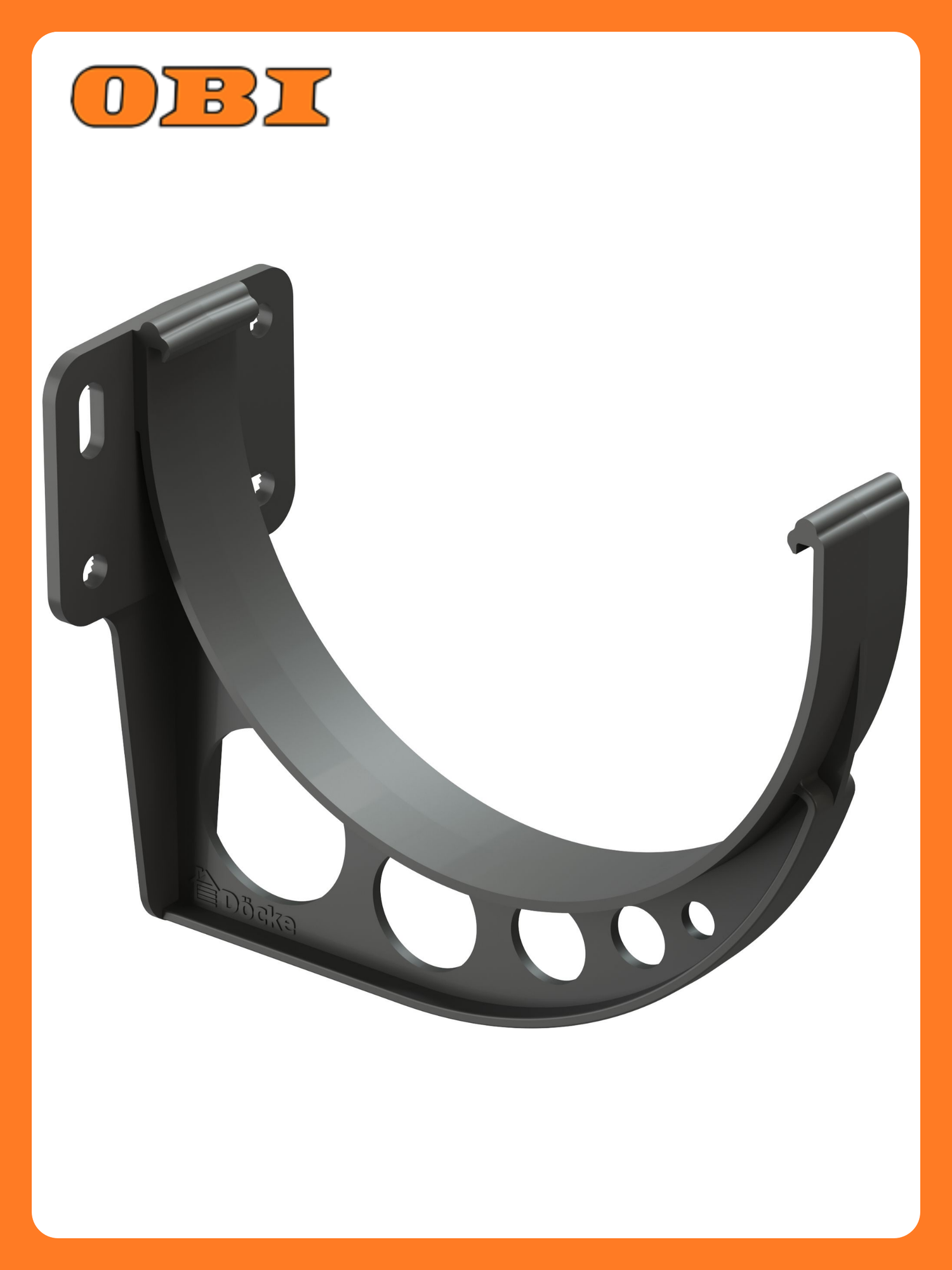 Кронштейн желоба Docke серый ПВХ регулируемый для кровли с лобовой доской