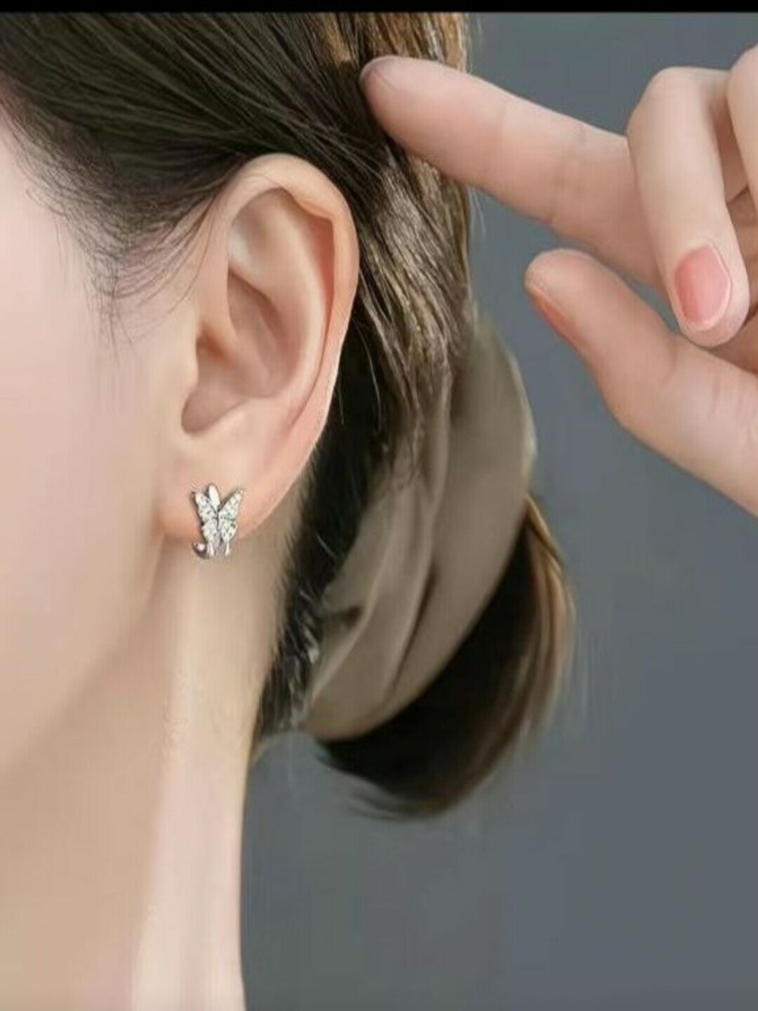 Моносерьга, серебряный — фото 1