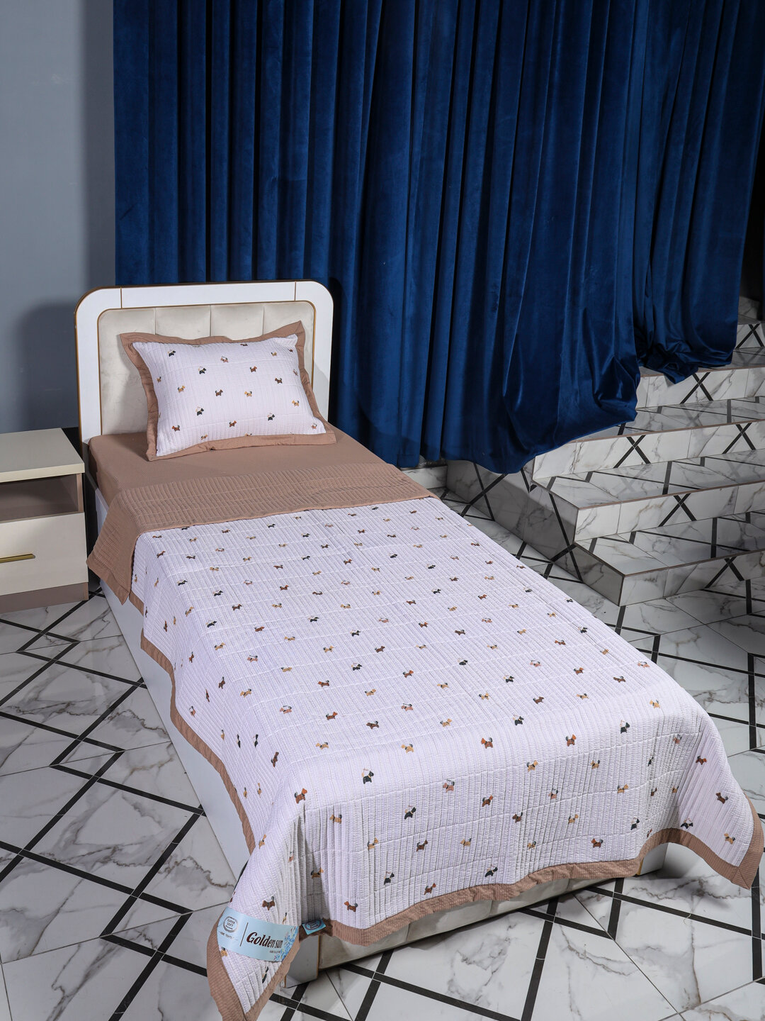 Комплект с покрывалом GOLDEN SUN "Infinity Kids", жаккард, холофайбер, 150см x 210см