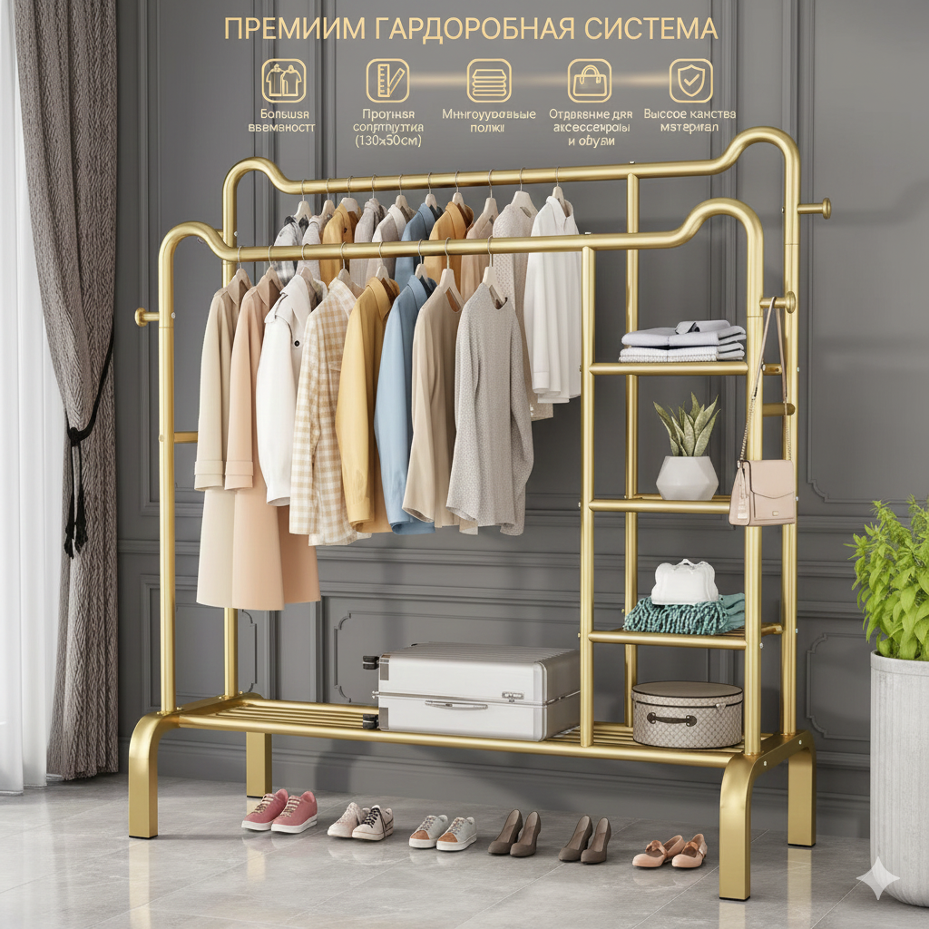 Напольная вешалка для одежды, открытый шкаф для обуви и одежды, гардероб