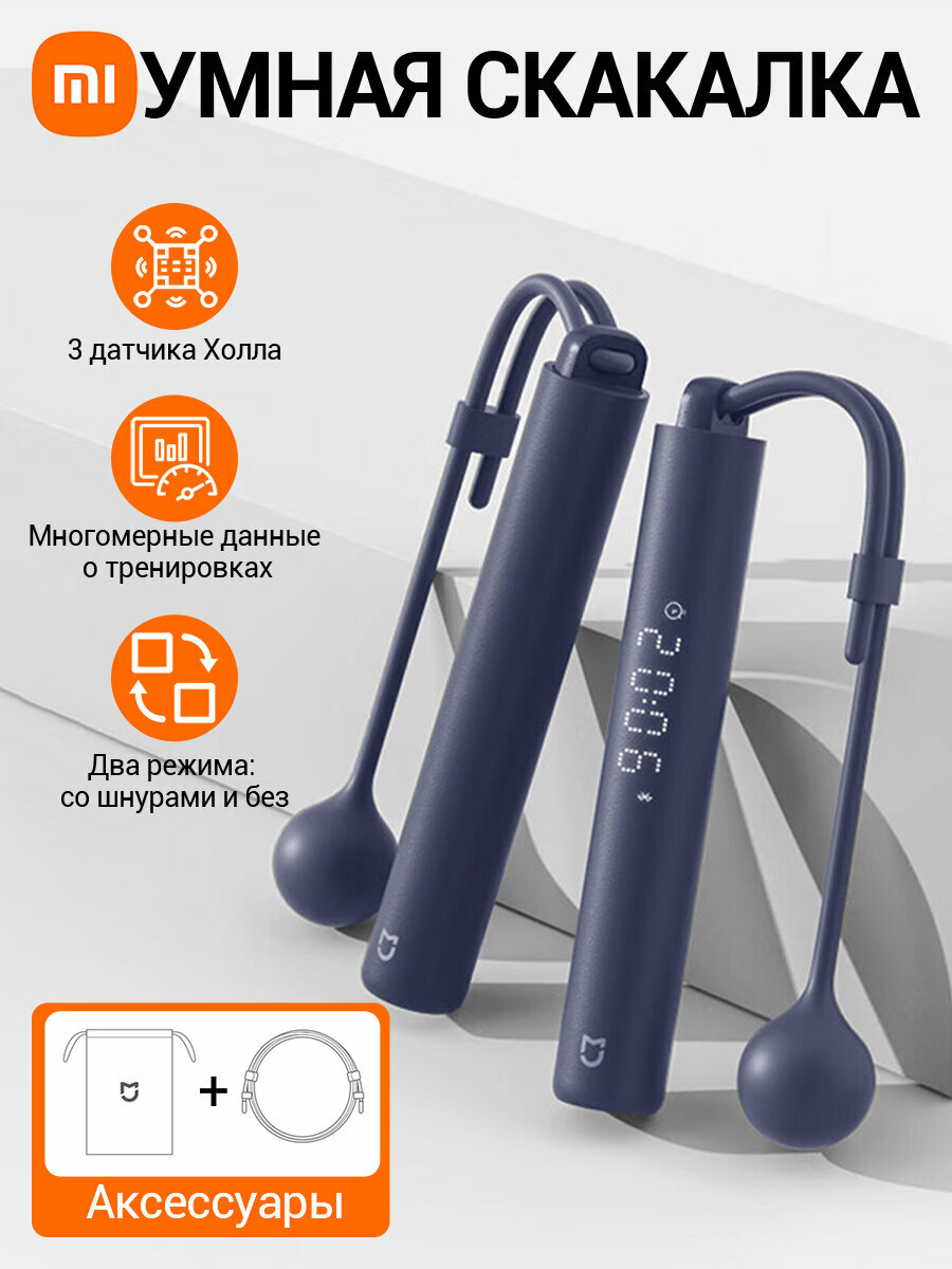 Скакалка Xiaomi Mijia Smart Skipping Rope Dark Blue (XMSR-P803)